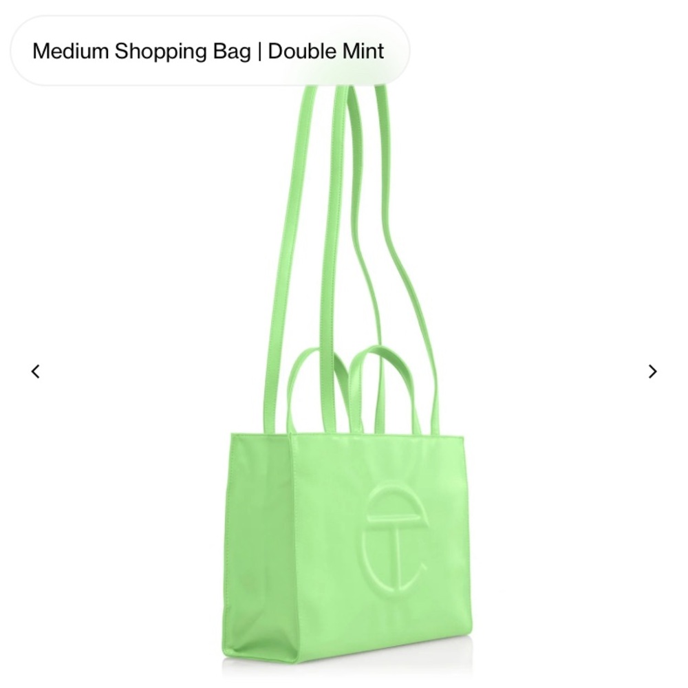 NEW Telfar Neon Green Shopping TOTE MEDIUM dust bag ALL NEW green pink & Blue - Picture 1 of 9